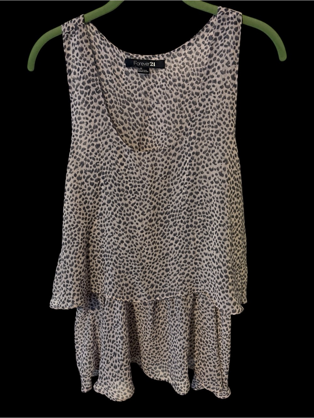 Forever 21 Taupe and Black Leopard Print Sleeveless Top